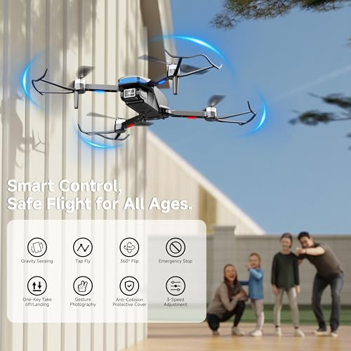Plegble Drone With Camera 4K For Kids Adults Brushless Motor Mini Foldable