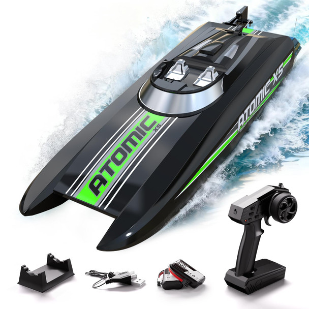 Volantexrc Remote Control Boats For Pools And Lakes 20+Mph Atomicxs High Speed Black