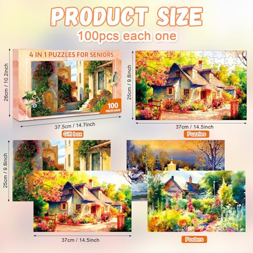 Zoiiwa Dementia Puzzles For Elderly Country Life Dementia Alzheimers Products And Activities 4 Pack
