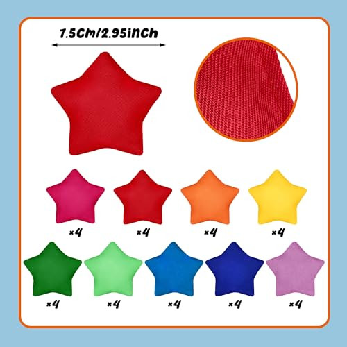 Xipegpa Colorful Nylon Bean Bags Small Bean Bags Bulk Hand Toss For 36 Pcs
