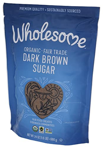 Wholesome Sweeteners 24Ounce Organic Dark Brown Sugar Fair Trade Non Gmo Gluten 1 Pack Brown