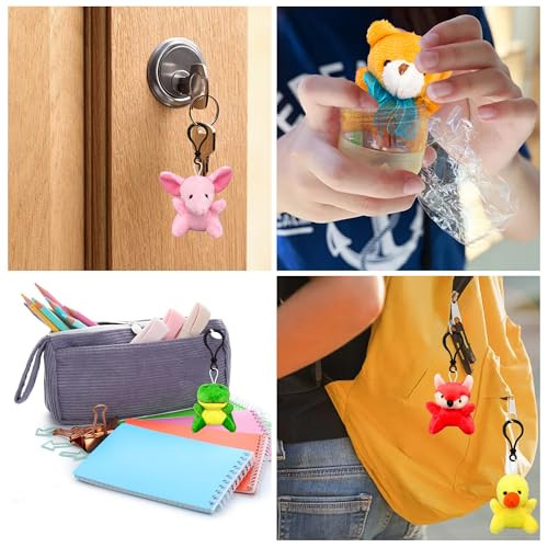 Xipegpa Mini Plush Animals Keychain Set Small Stuffed Animals For Goodie Bags 30 Pcs
