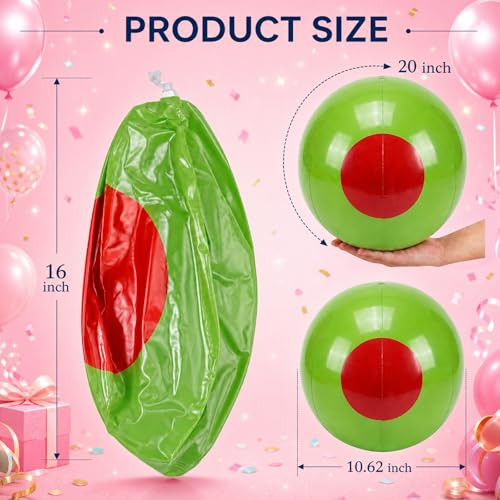 Vertintong Martini Beach Balls Jumbo Inflatable Plastic Pool Ball With Martini And 16 Inch 6 Pack