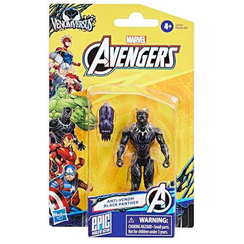 Marvel Avengers Venomversus Epic World Of Action AntiVenom Black Panther Figure and 10 Cm Black