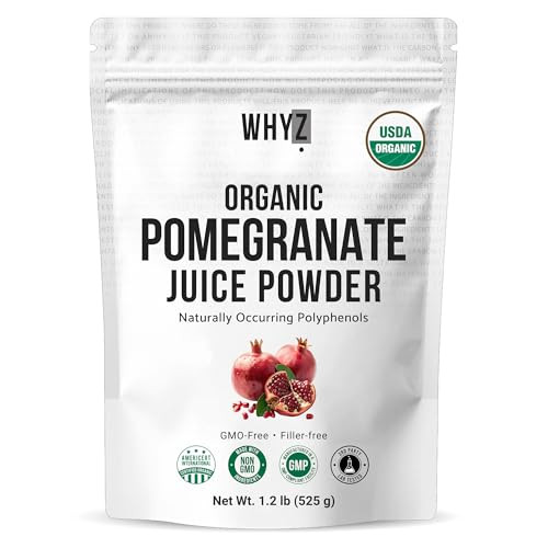 Whyz Organic Pomegranate Juice Powder Natural Superfood Unsweetened and No Additives Pomegranate 525G