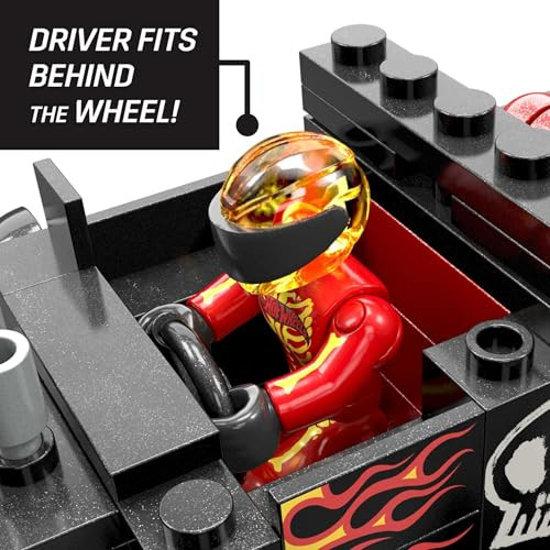 Mega Brands Hot Wheels Monster Trucks Toy Car Building Set Smash and Crash 151 Pieces Red