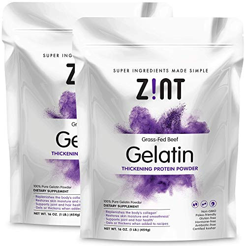 Zint Beef Gelatin Powder Pack Of 2): Unflavored KetoCertified PaleoFriendly Protein For 16 Oz Pack Of 2