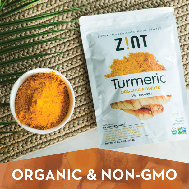 Zint Organic Turmeric Powder : Raw Turmeric Root Curcumin Powder Spice For 16 Oz