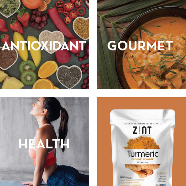 Zint Organic Turmeric Powder : Raw Turmeric Root Curcumin Powder Spice For 16 Oz