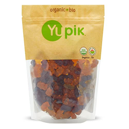 Yupik Organic Fruit Gummy Bears GelatinFree GlutenFree Vegan NonGmo Natural Colors and 17.6 Oz 1.1 Lb