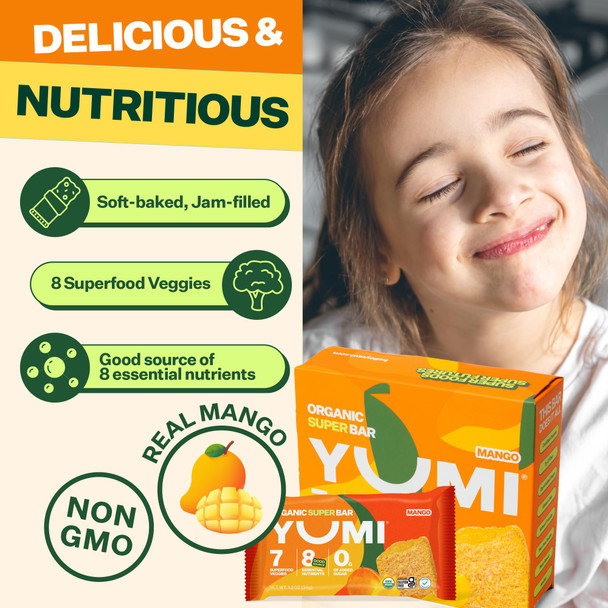 Yumi Organic Breakfast Superbar GlutenFree No Added Sugar 7+ Vegetables SoftBaked Crust 30Ct
