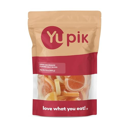 Yupik Lemon and Orange Flavored Jelly Slices Candy Soft Jelly Candies With 17.6 Oz 1.1 Lb