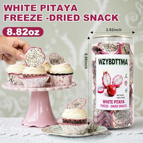 Wzybdttma SoftDried White Dragon Fruit Slices 250G White