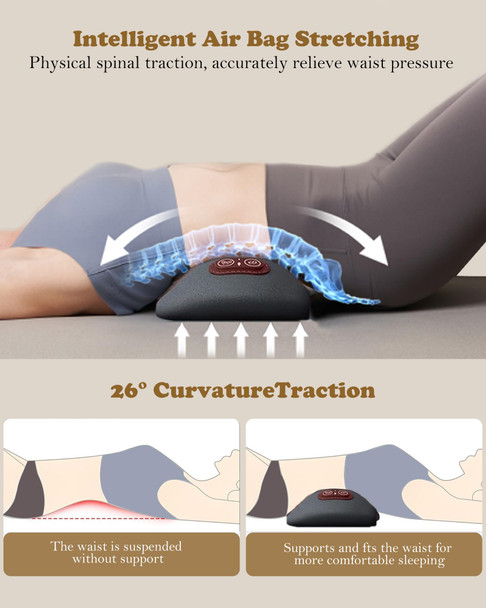 Lkyevco Spine Triple Fusion Back MassagerSmooth Lumbar Support Pillow With Heat Vibration