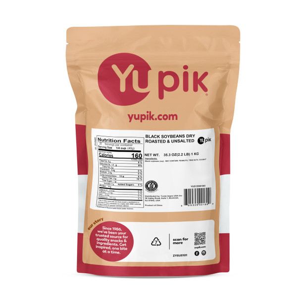 Yupik Black Soya Beans Dry Roasted and Unsalted High Protein Snack GlutenFree 35.2 Oz 2.2 Lb