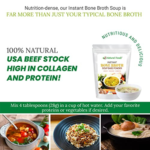 Z Natural Foods Instant Bone Broth Soup Powder 1 Lb