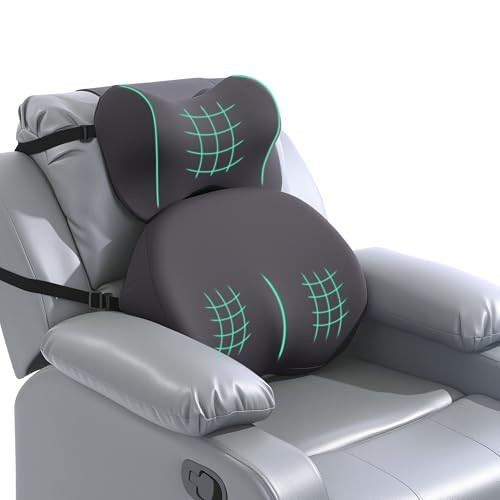Royalay Recliner Pillow For Neck Lumbar Support Memory Foam Lumbar Pillow For 2 Pcs