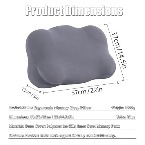 Wfofmo Ergonomic Cloud Neck Pillow Stable Cervical Spine Support Cool And Breathable Grey