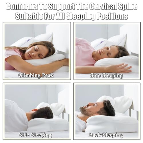 Wfofmo Ergonomic Cloud Neck Pillow Stable Cervical Spine Support Cool And Breathable Grey