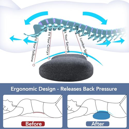 Hapiclody Lumbar Support Pillow For Sleeping Memory Foam Lumbar Pillow For Lower Gray