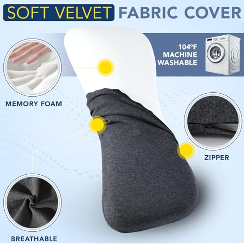 Hapiclody Lumbar Support Pillow For Sleeping Memory Foam Lumbar Pillow For Lower Gray