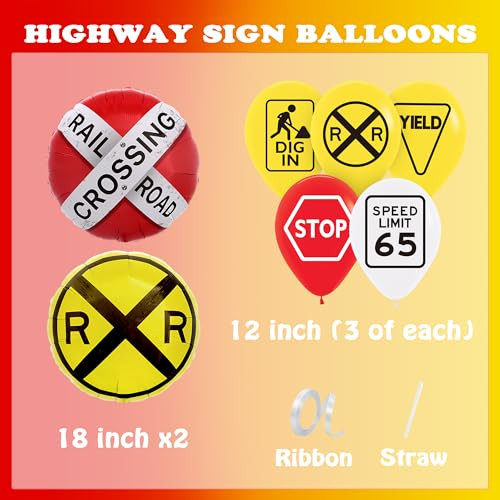Zafete The Train Highway Sign Balloons Railroad Crossing Balloon Kit Talladega Racing