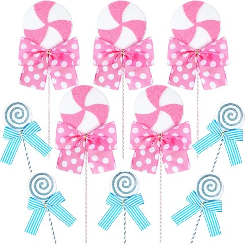 Vertintong Candy Party Decorations Pastel Lollipop Spray Table Ornaments For Birthday Baby 10 Pcs