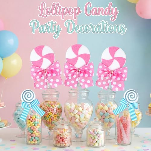 Vertintong Candy Party Decorations Pastel Lollipop Spray Table Ornaments For Birthday Baby 10 Pcs