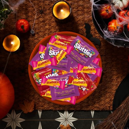 Wrigley'S Skittles and Starburst Halloween Candy Bulk Fun Size Chewy Halloween Snacks 105 Ct