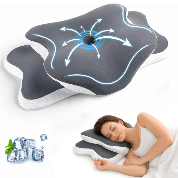 Cloudnook Cervical Neck Pillow For Pain Relief Ergonomic Memory Foam Neck Support