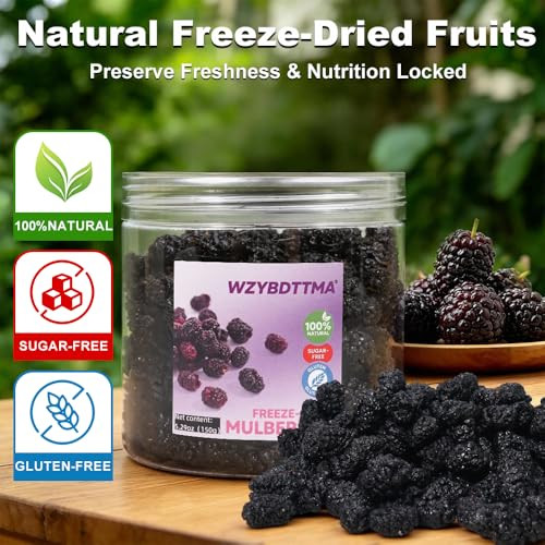 Wzybdttma Dried Black Mulberries 5.3Oz 150G