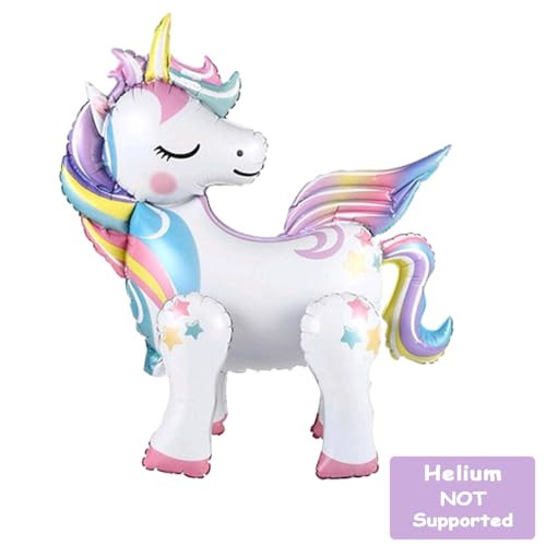 Zafete Self Standing Rainbow Unicorn Star Foil Balloons Arch Kit Unicorn Girl