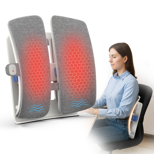 Comfier Heated Lumbar Support Pillow With Vibration Massage Back Support Cushion For