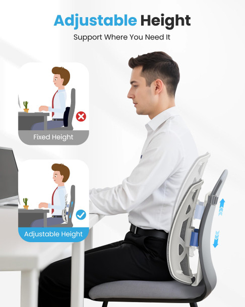 Comfier Heated Lumbar Support Pillow With Vibration Massage Back Support Cushion For