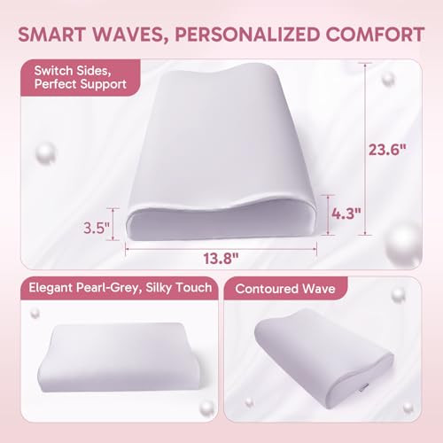 Qilele Ergonomic Memory Foam Pillow 2 Heights: MidLow Cervical Support Relieve Neck
