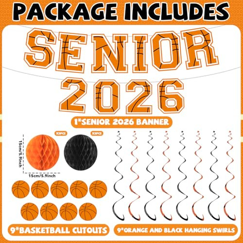 Zoiiwa Basketball Senior Night Party Decor Senior Sport Theme Banner