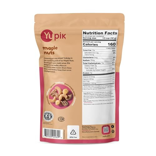 Yupik Mixed Maple Nuts GlutenFree Snack Kosher NonGmo Maple Glazed Nuts With 5.5 Oz
