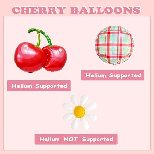 Zafete Red Cherry Foil Balloons Spring Summer Fruit Daisy She's The Cherry Red