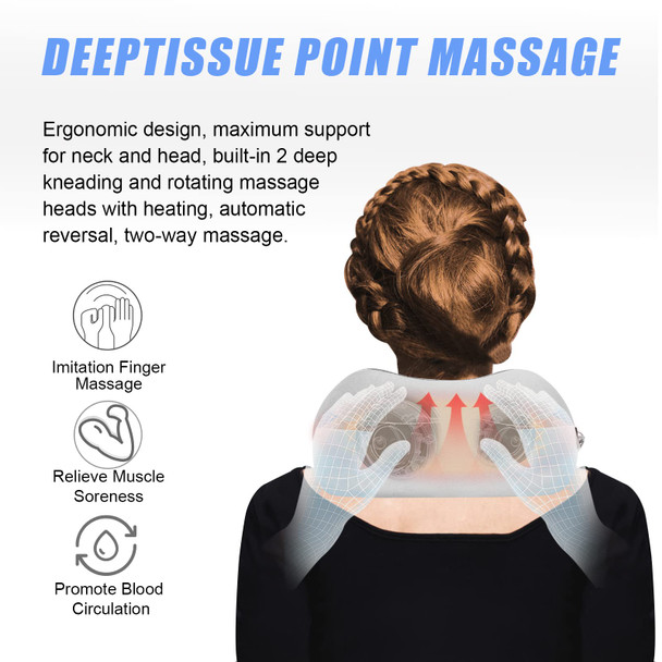 Xswqdlq Travel Neck Pillow/Electric Neck Massager With Heating Memory Foam Pillow For Grey