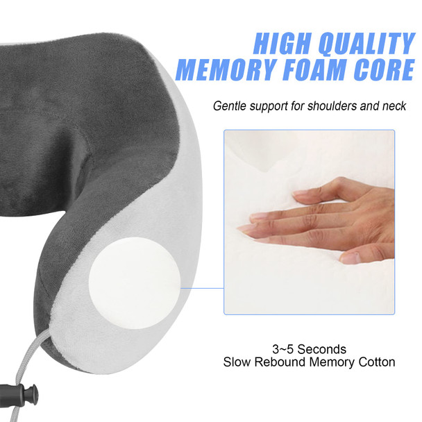 Xswqdlq Travel Neck Pillow/Electric Neck Massager With Heating Memory Foam Pillow For Grey