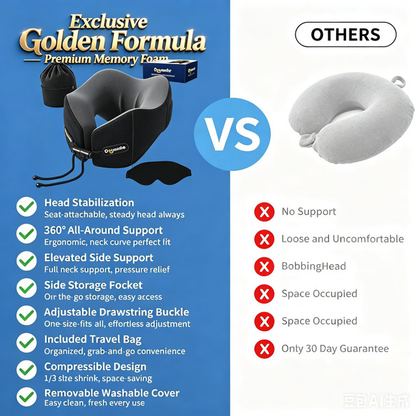 Doosmile Patented HeadBobblePreventing Ergonomic 360