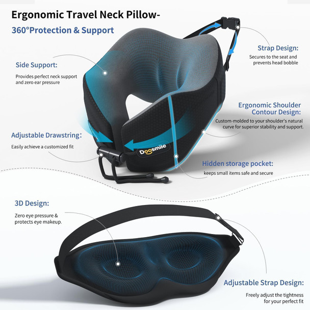 Doosmile Patented HeadBobblePreventing Ergonomic 360