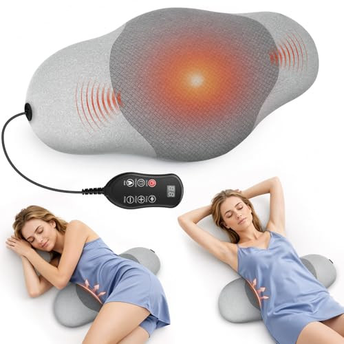 Inmoredo 3 In 1 Electric Lumbar Support Pillow With Heated Vibration and