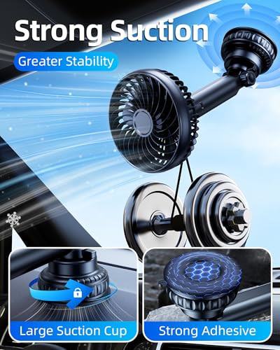 Xuenair 5000Mah Rechargeable Fan For Car Suv Pickup Truck Rv Golf Cart