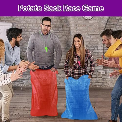 Xipegpa Outdoor Potato Race Bags 3 Legged Race Bands For Outdoor Birthday 22 Pcs