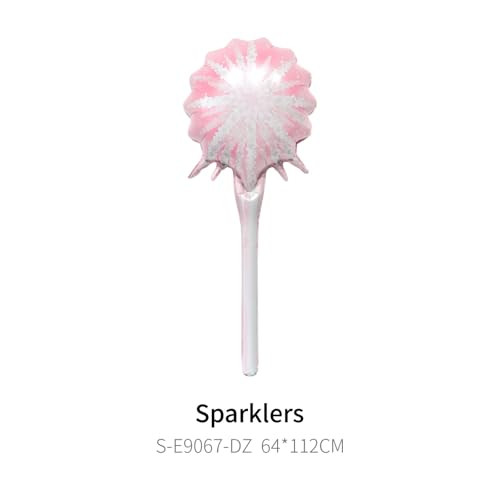 Zafete Pink And Green Sparkler/Magic Wand Broom Balloons Wizard Themed Balloons Party Pink