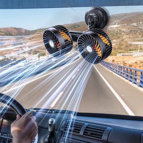 Xuenair 4000Mah Battery Powered Fan For Car Portable Strong Suction Cup Fan
