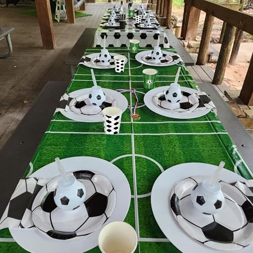 Xipegpa Soccer Party Decorations Birthday Suppiles With Soccer Plates Napkins Cups Banner