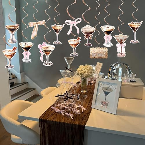 Ythetm Espresso Martini Party Hanging Swirl Decor A Tini Bit Older Birthday