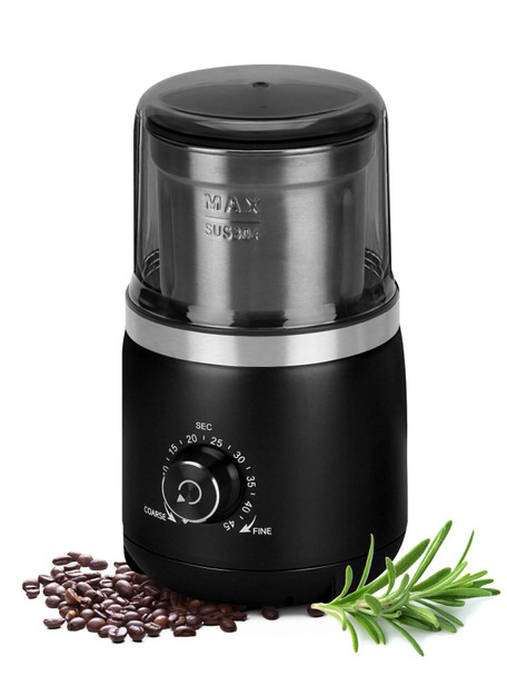 Laoion Electric Coffee Grinder With Silent Grinding Blades and Timer Knob To Stainless Steel